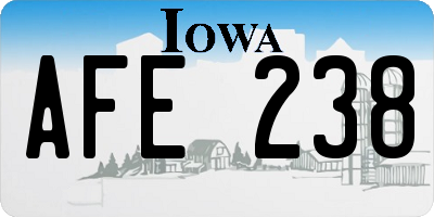IA license plate AFE238
