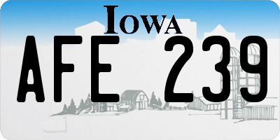 IA license plate AFE239