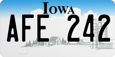 IA license plate AFE242
