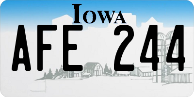 IA license plate AFE244