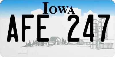 IA license plate AFE247