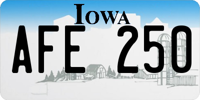 IA license plate AFE250