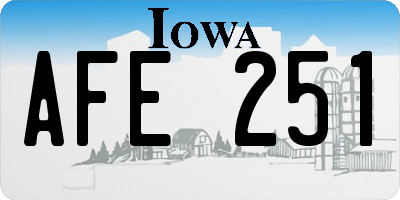 IA license plate AFE251