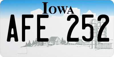 IA license plate AFE252