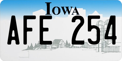 IA license plate AFE254