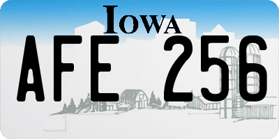 IA license plate AFE256