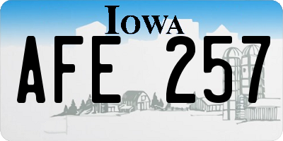 IA license plate AFE257