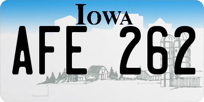 IA license plate AFE262