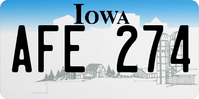 IA license plate AFE274