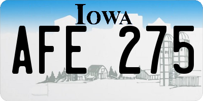 IA license plate AFE275