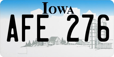 IA license plate AFE276