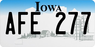 IA license plate AFE277