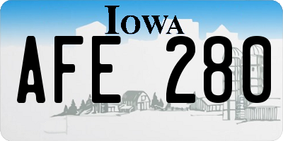 IA license plate AFE280