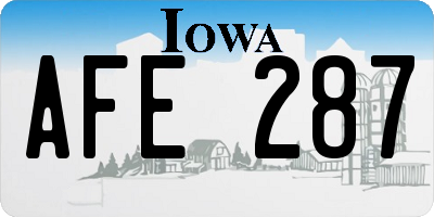 IA license plate AFE287