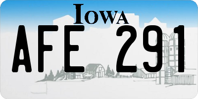 IA license plate AFE291