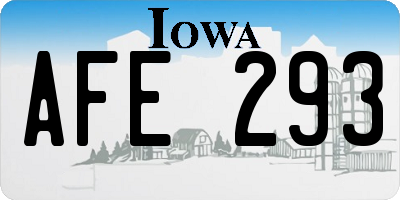 IA license plate AFE293