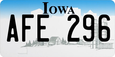 IA license plate AFE296