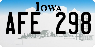 IA license plate AFE298
