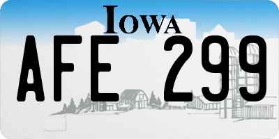 IA license plate AFE299