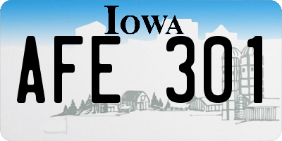 IA license plate AFE301
