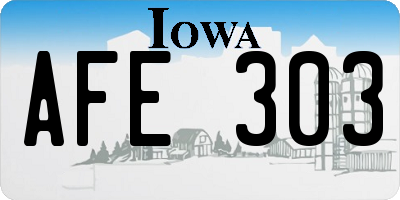 IA license plate AFE303