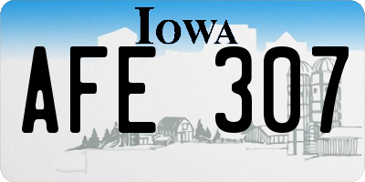 IA license plate AFE307