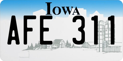 IA license plate AFE311
