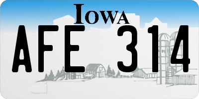 IA license plate AFE314
