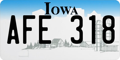 IA license plate AFE318