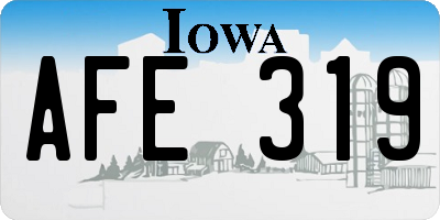 IA license plate AFE319