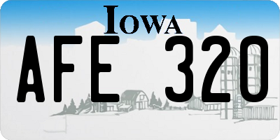 IA license plate AFE320