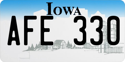 IA license plate AFE330