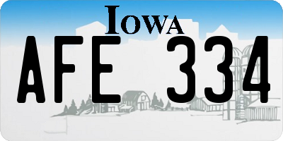 IA license plate AFE334