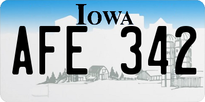 IA license plate AFE342