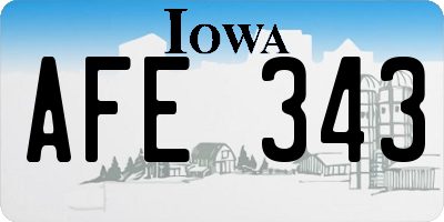 IA license plate AFE343