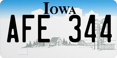 IA license plate AFE344