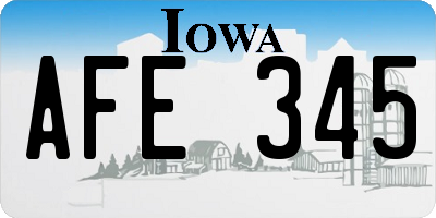 IA license plate AFE345