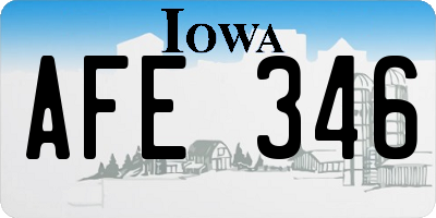 IA license plate AFE346