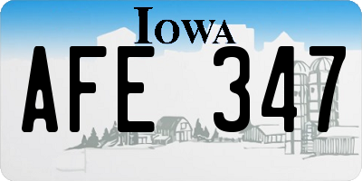 IA license plate AFE347