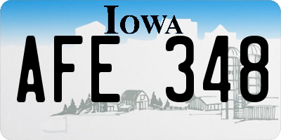 IA license plate AFE348