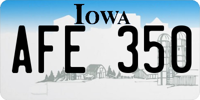 IA license plate AFE350