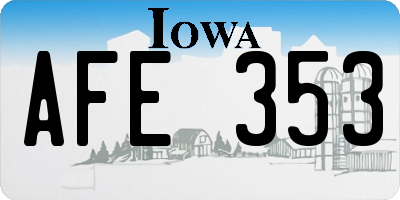 IA license plate AFE353