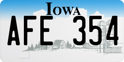 IA license plate AFE354