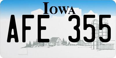 IA license plate AFE355