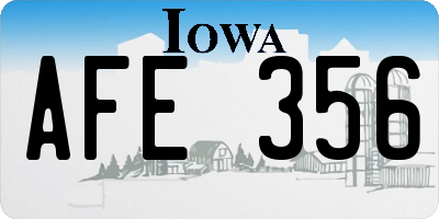 IA license plate AFE356