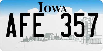 IA license plate AFE357