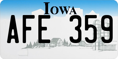 IA license plate AFE359