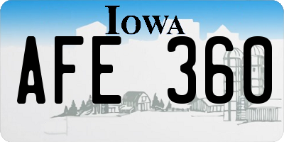 IA license plate AFE360