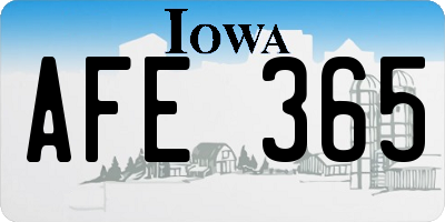 IA license plate AFE365