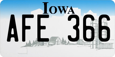 IA license plate AFE366